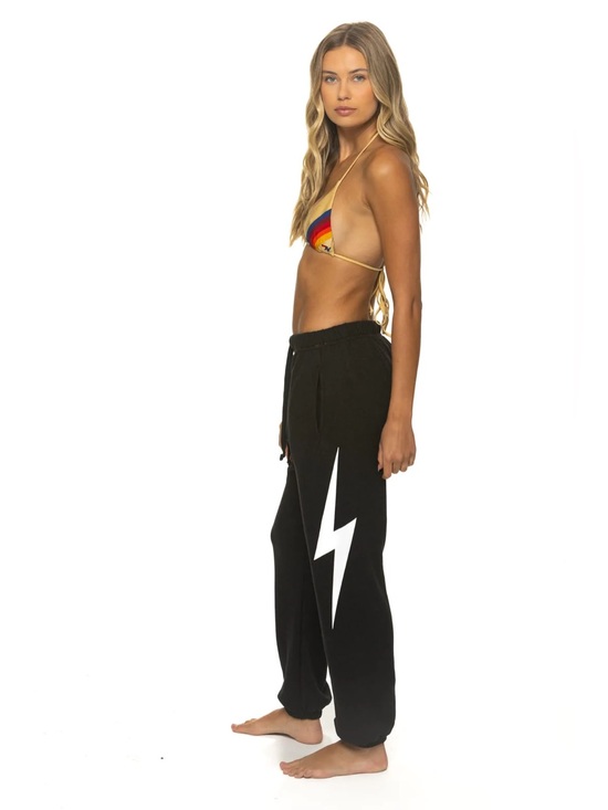 Aviator Nation Pants - Aviator Nation Unisex Black unisex Lightning Bolt Sweatpants NWOT- S
